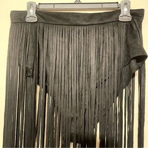 Suede Fringe Renaissance Concert Skirt Size L